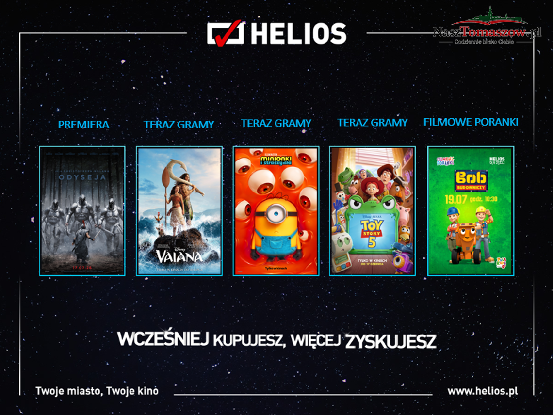 Helios zaprasza na lipcowe hity na wielkim ekranie. „Odyseja”, familijne premiery i finał mundialu Helios zaprasza na lipcowe hity na wielkim ekranie. „Odyseja”, familijne premiery i finał mundialu