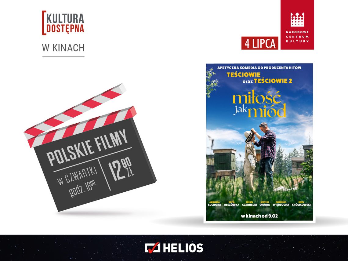 Helios zaprasza na polskie filmy   w ramach cyklu Kultura Dostępna
