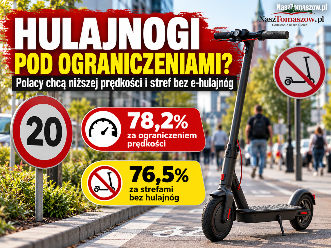 Hulajnogi elektryczne pod ostrzałem. Polacy chcą ograniczeń. A co z bezpieczeństwem na ulicach Tomaszowa?