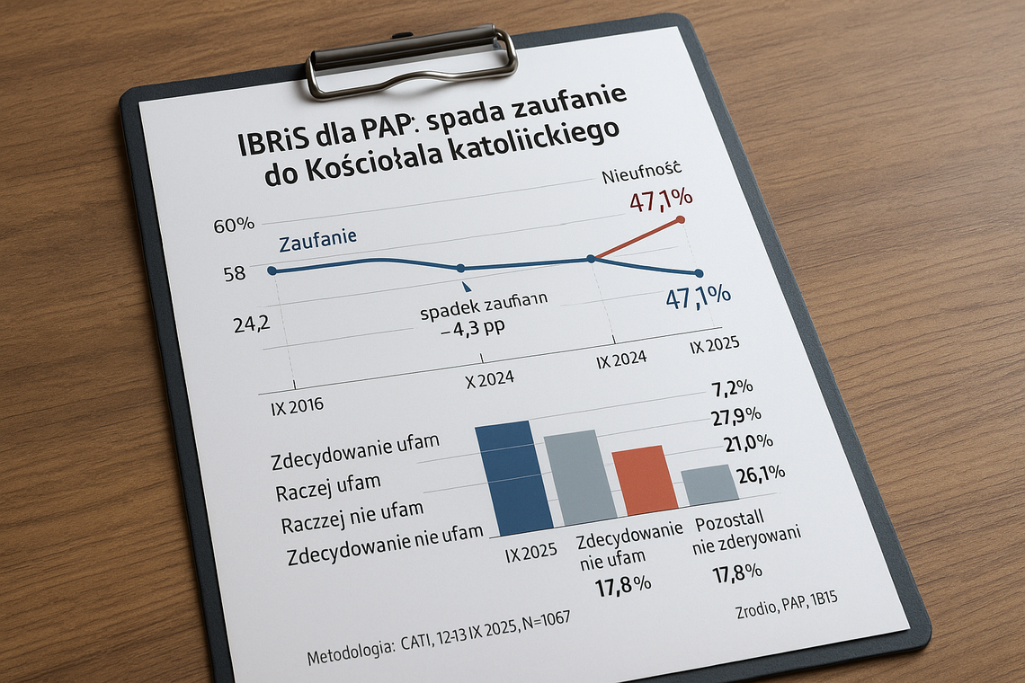 IBRiS dla PAP: spada zaufanie społeczeństwa do Kościoła katolickiego