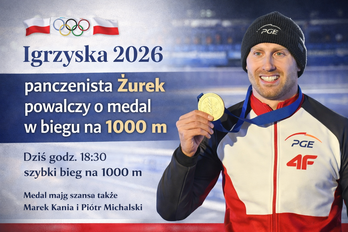 Igrzyska 2026 - tomaszowski panczenista Damian Żurek powalczy o medal w biegu na 1000 m