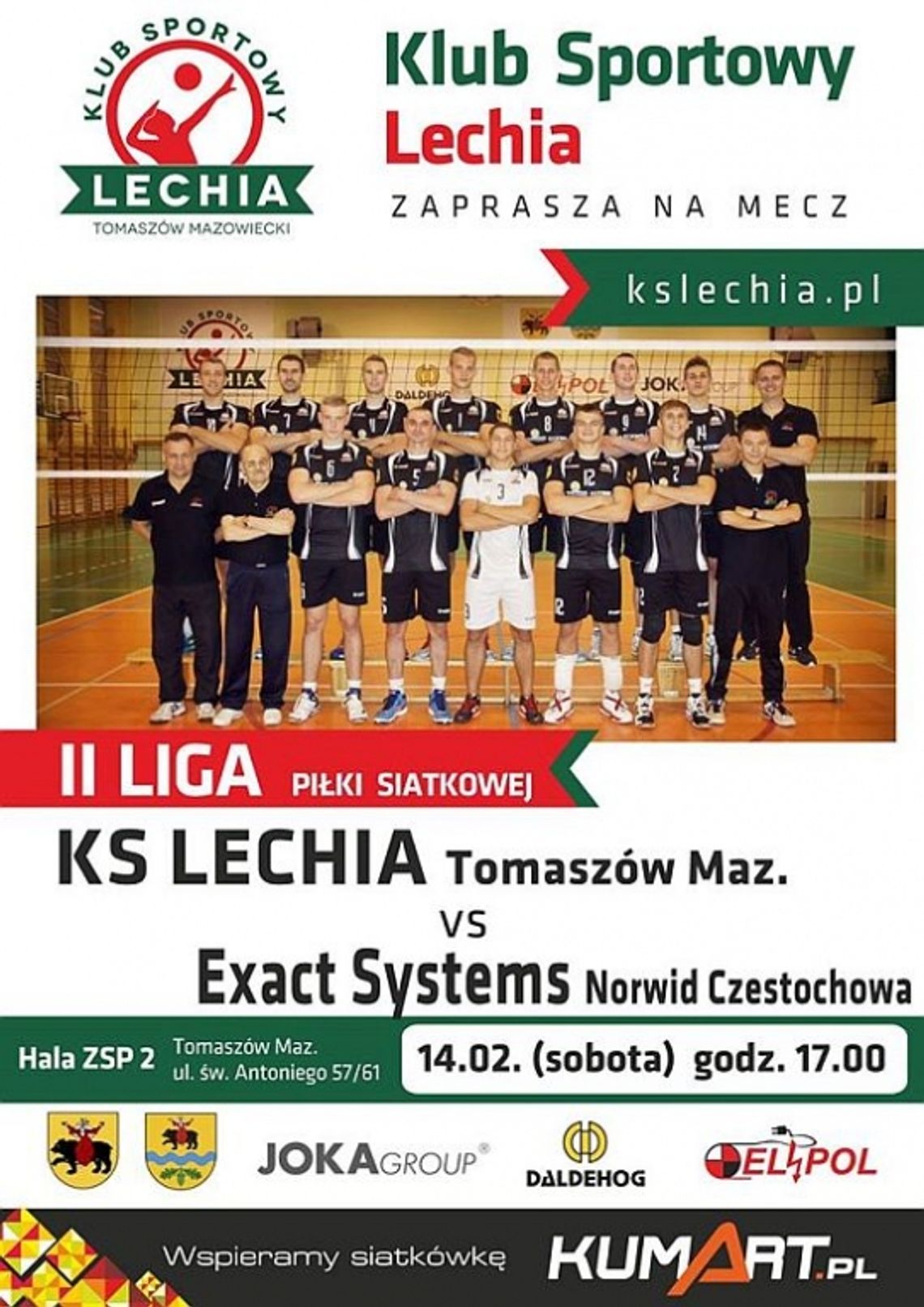 II liga: 14. lutego Lechia zagra we własnej hali z Częstochową