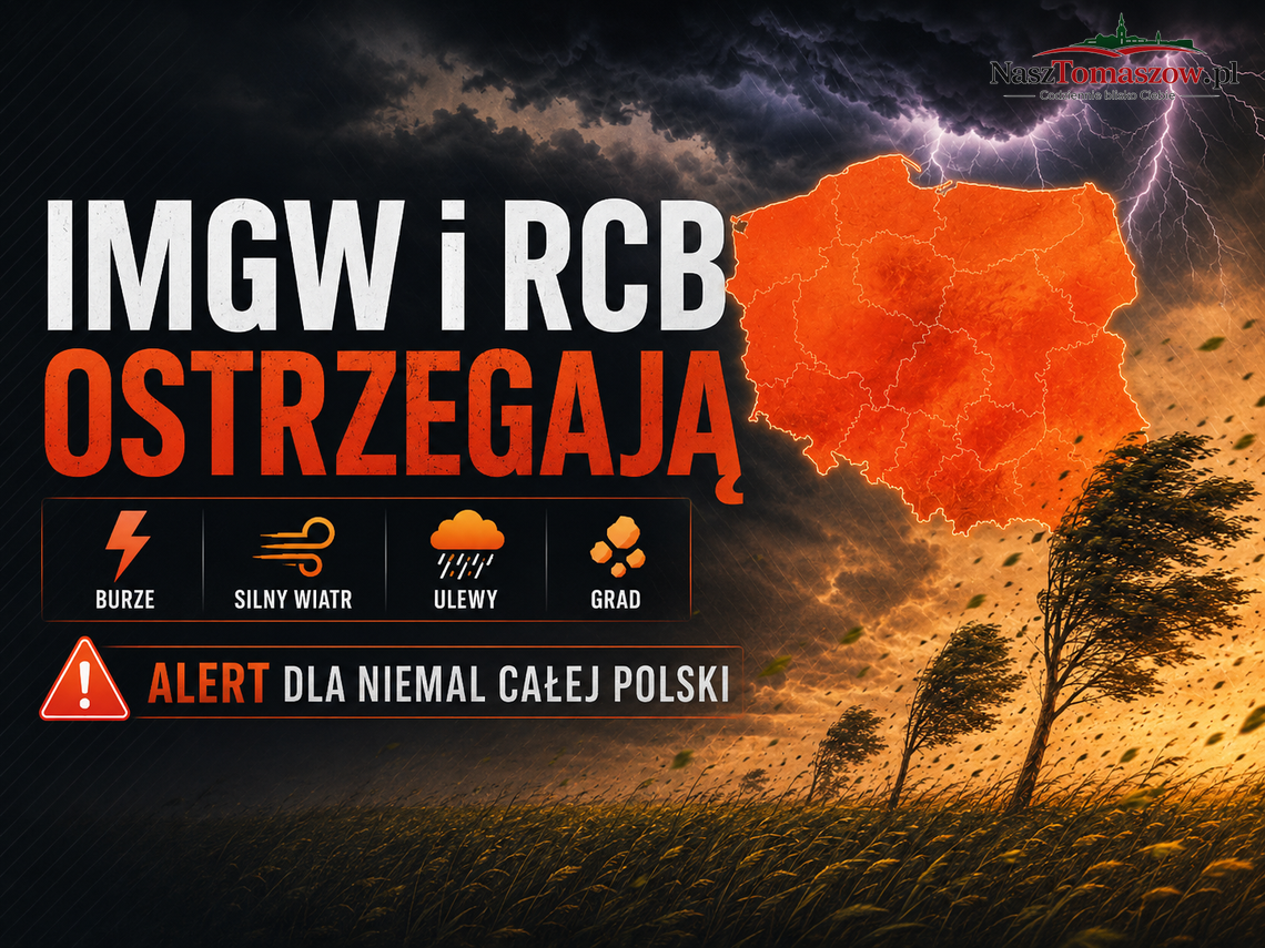 IMGW i RCB ostrzegają przed gwałtownymi burzami. Alert także dla województwa łódzkiego IMGW i RCB ostrzegają przed gwałtownymi burzami. Alert także dla województwa łódzkiego