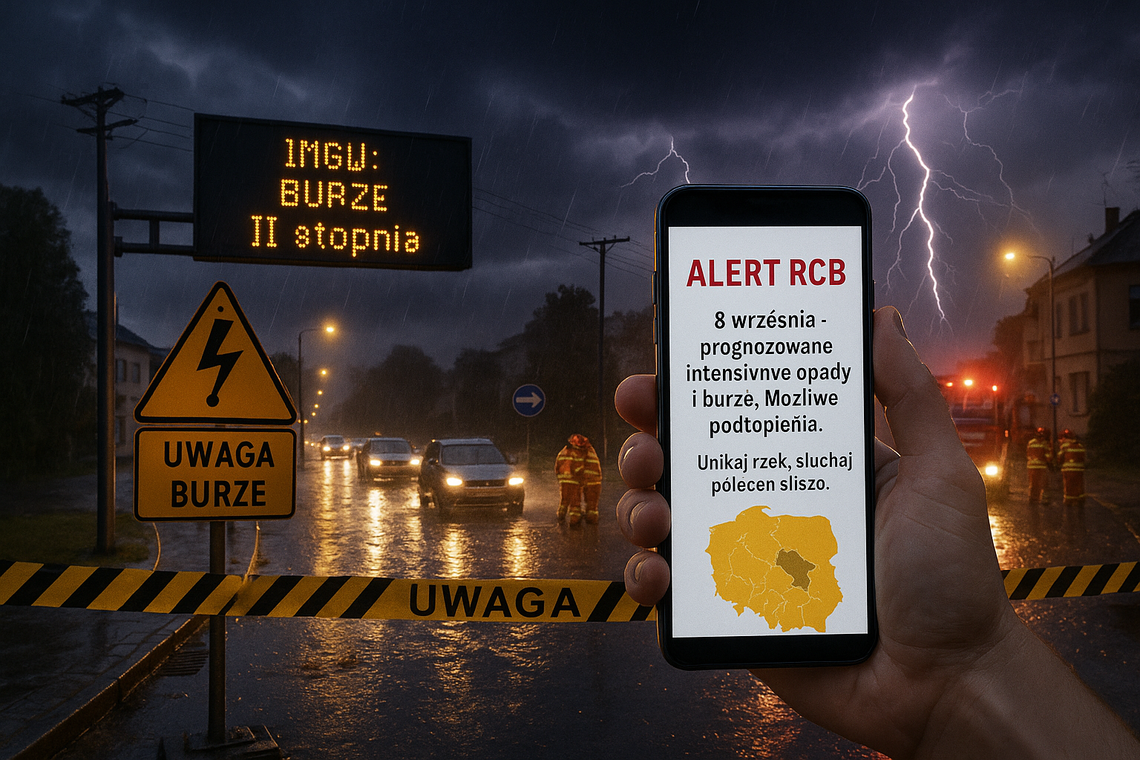 IMGW ostrzega przed burzami na południu i w centrum; alert RCB (aktl. 2)