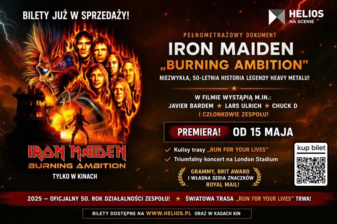 Iron Maiden „Burning Ambition” w Heliosie na Scenie. Film o legendzie heavy metalu trafi do kin Iron Maiden „Burning Ambition” w Heliosie na Scenie. Film o legendzie heavy metalu trafi do kin