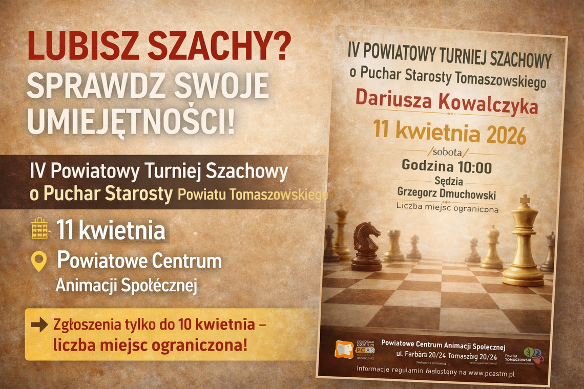 IV Powiatowy Turniej Szachowy o Puchar Starosty Powiatu Tomaszowskiego