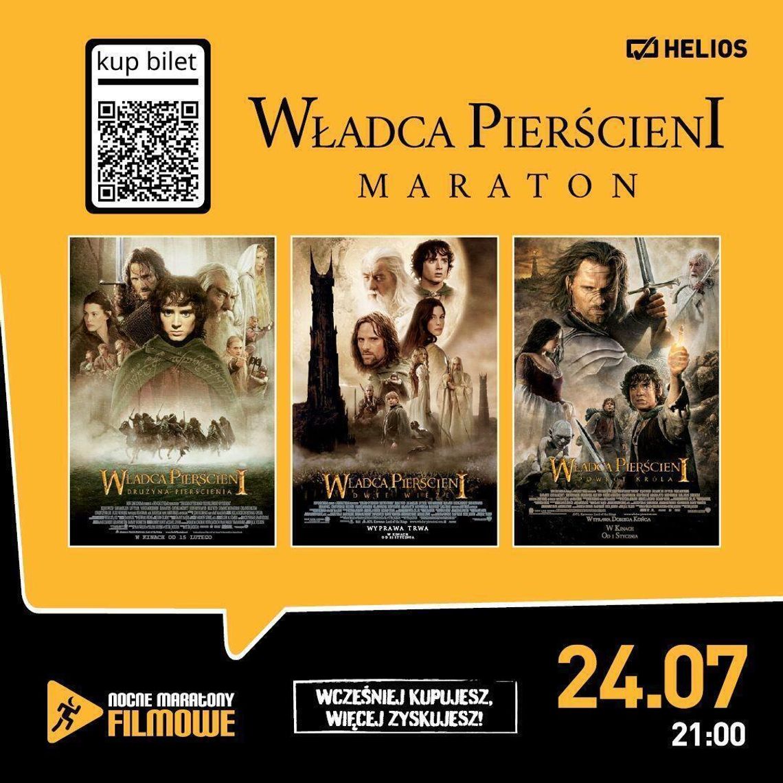 Jedna noc, trzy filmy i blisko 11 godzin w Śródziemiu. Maraton „Władcy Pierścieni” w tomaszowskim Heliosie Jedna noc, trzy filmy i blisko 11 godzin w Śródziemiu. Maraton „Władcy Pierścieni” w tomaszowskim Heliosie