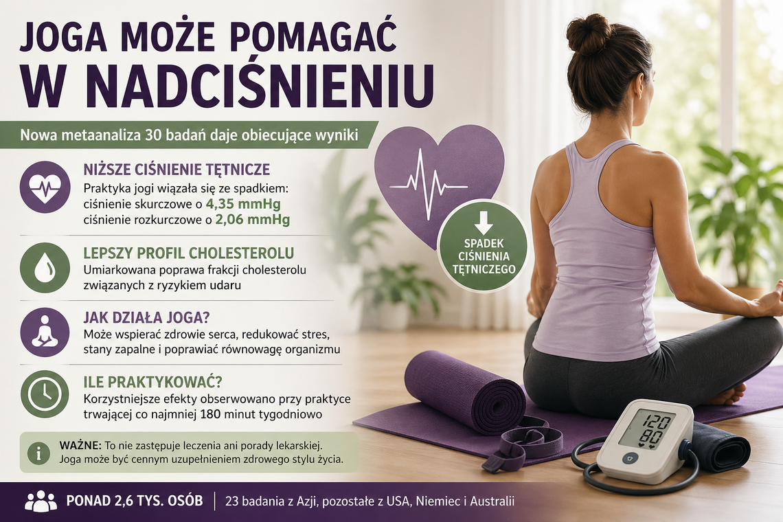 Joga może pomagać przy nadciśnieniu. Są nowe dane