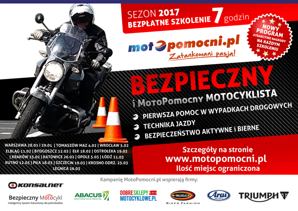 Już wkrótce bezpłatne szkolenia dla motocyklistów „MotoPomocni”