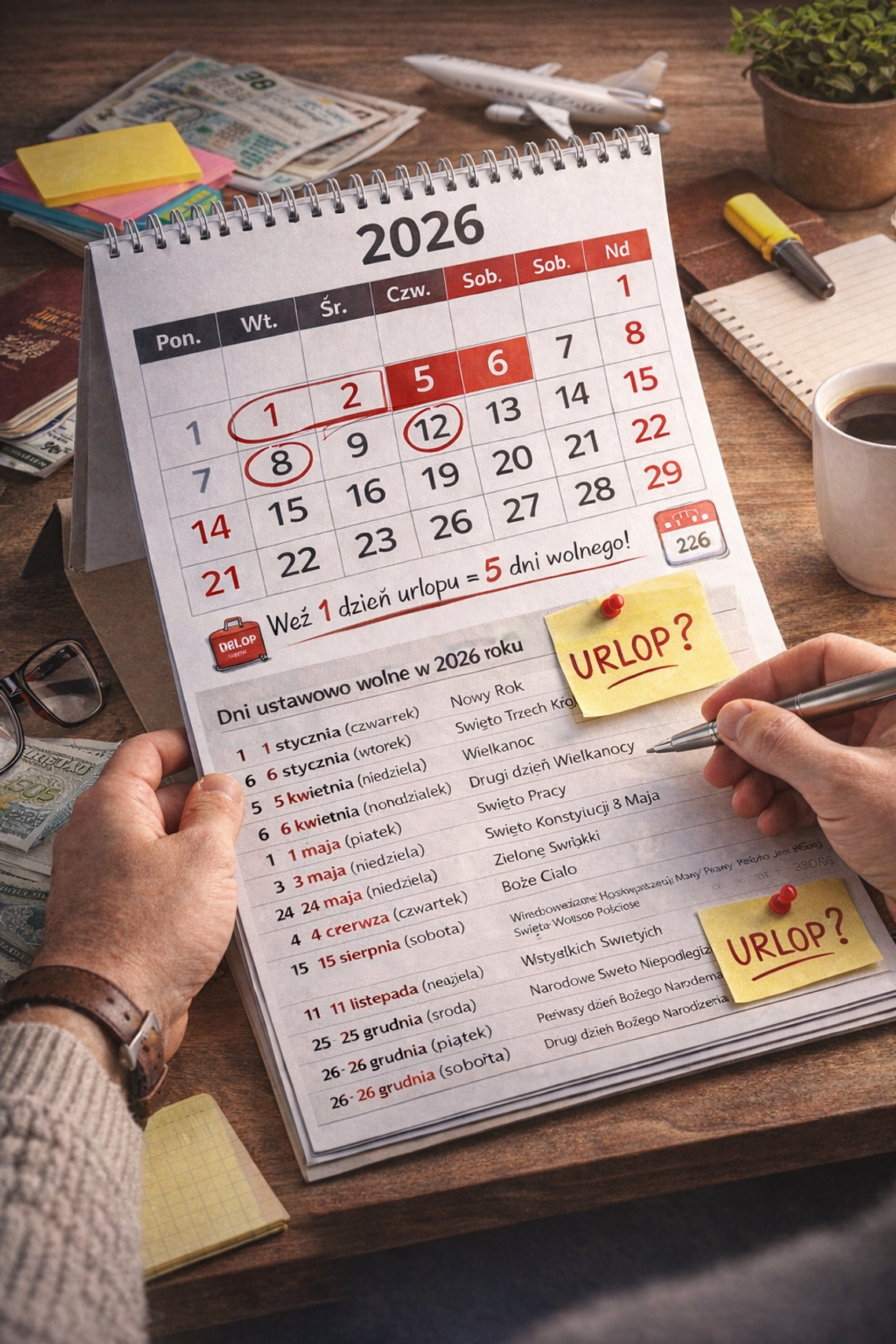 Kalendarz dni wolnych. Jak wypoczywać w tym roku