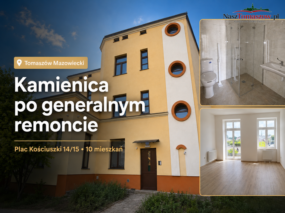 Kamienica przy placu Kościuszki odzyskała blask. Remont za blisko 7,8 mln zł i 10 nowych mieszkań