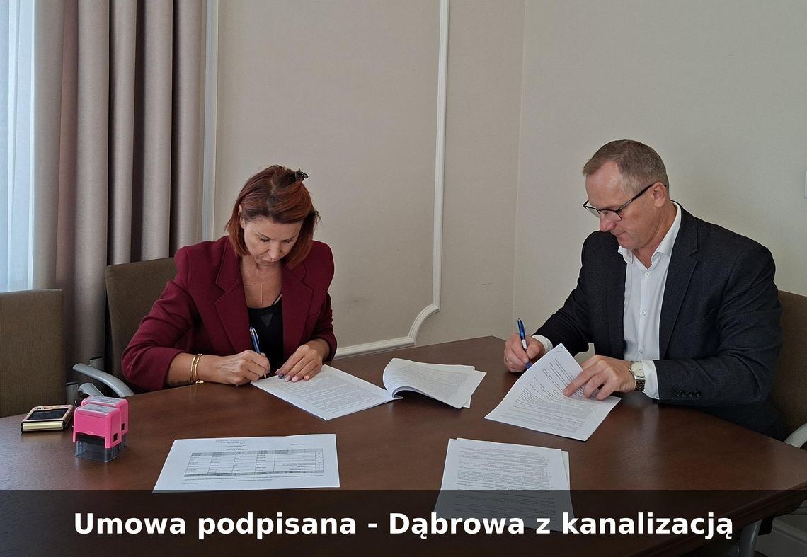 Kanalizacja w Dąbrowie powstanie – umowa podpisana