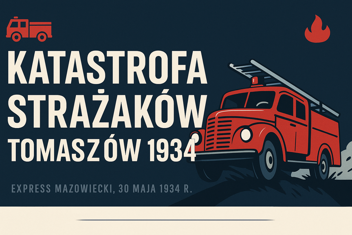 Katastrofa samochodu straży ogniowej na szosie Brzeziny–Tomaszów. Druhowie ciężko poszkodowani