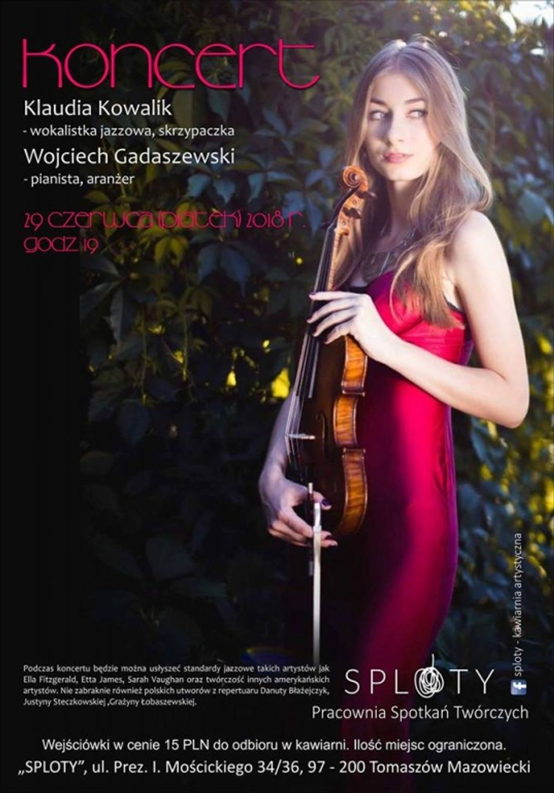 Kawiarnia artystyczna "Sploty" zaprasza na koncert jazzowy