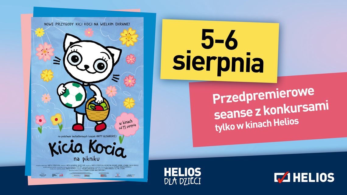 „KICIA-KOCIA na pikniku” Przedpremierowe seanse z konkursami 5-6 sierpnia, godz. 10:00 i 11:15