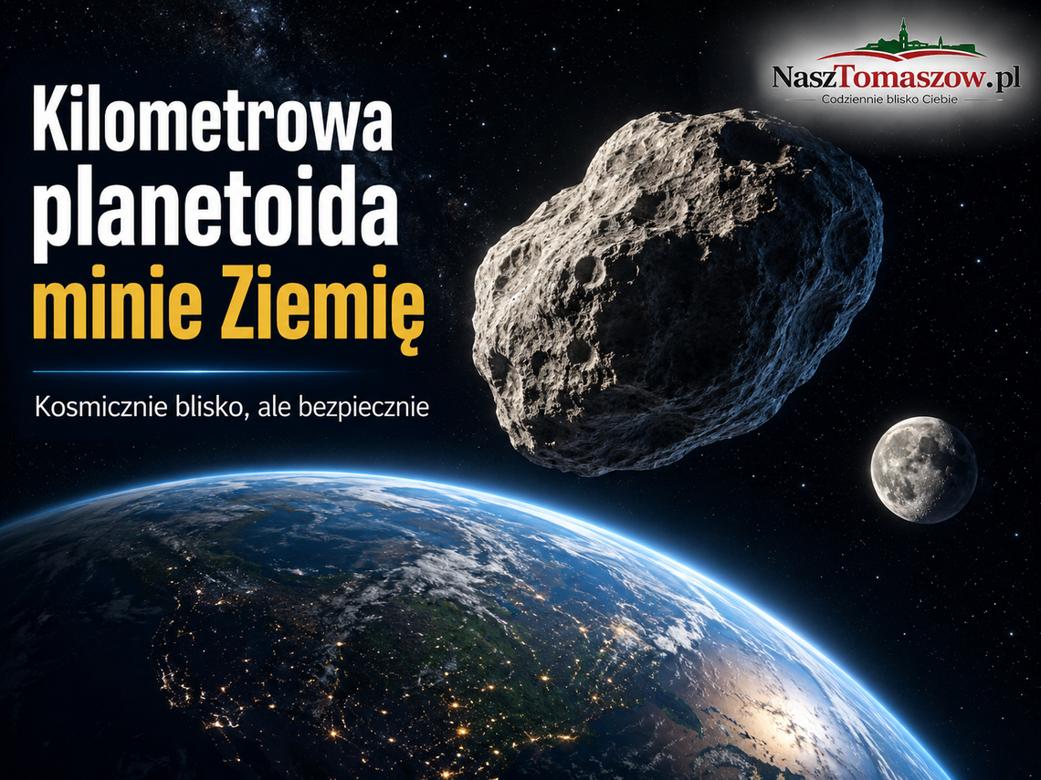 Kilometrowa planetoida przeleci dziś obok Ziemi. Blisko? Tak. Groźnie? Nie