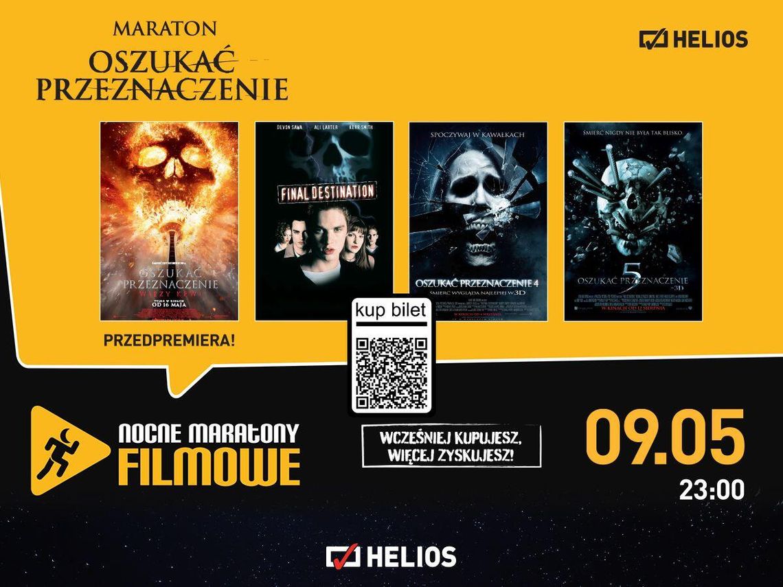 Kino Helios przedstawia  Nocny Maraton Filmowy Oszukać przeznaczenie
