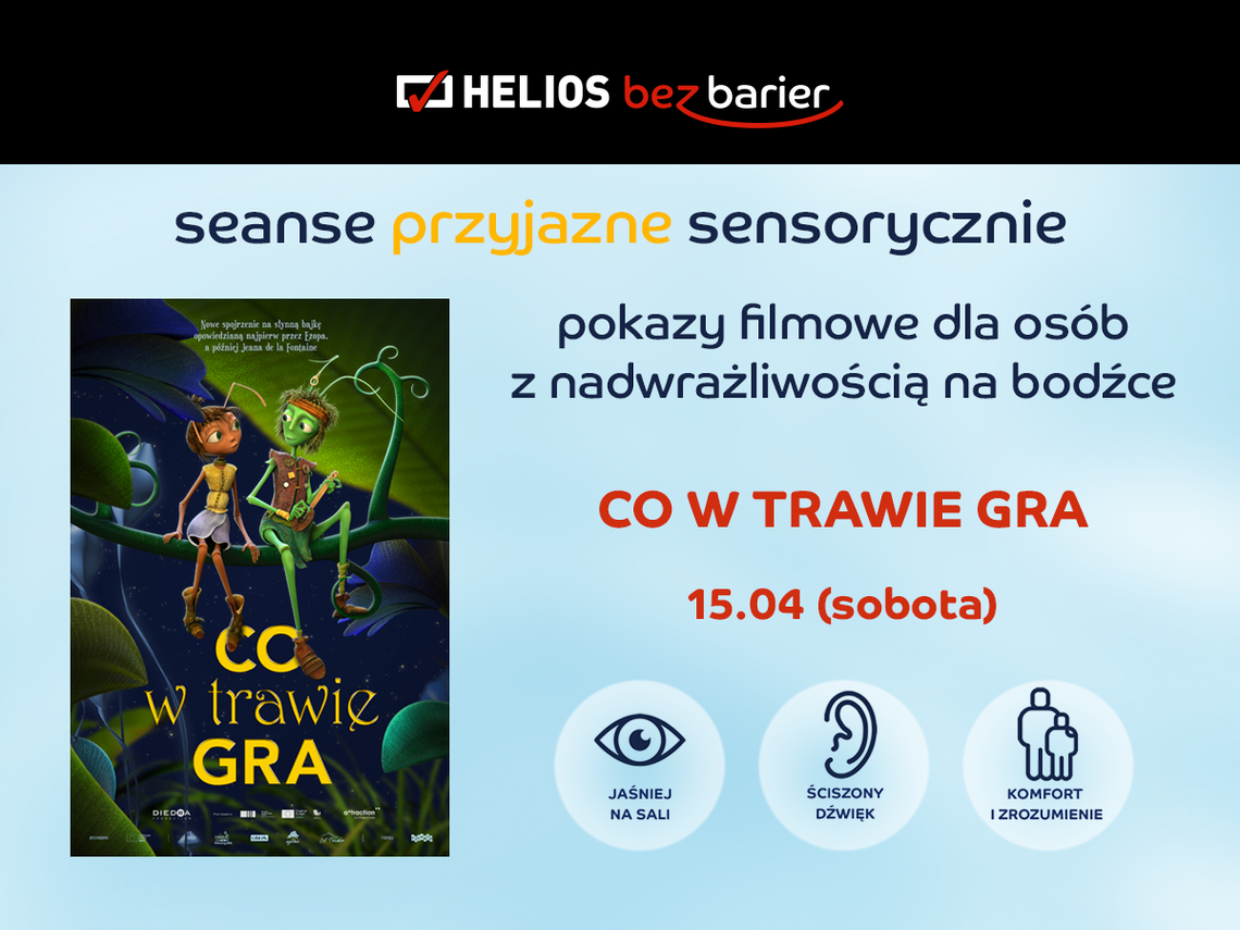 Kino Helios zaprasza na seans  w ramach cyklu Helios bez Barier