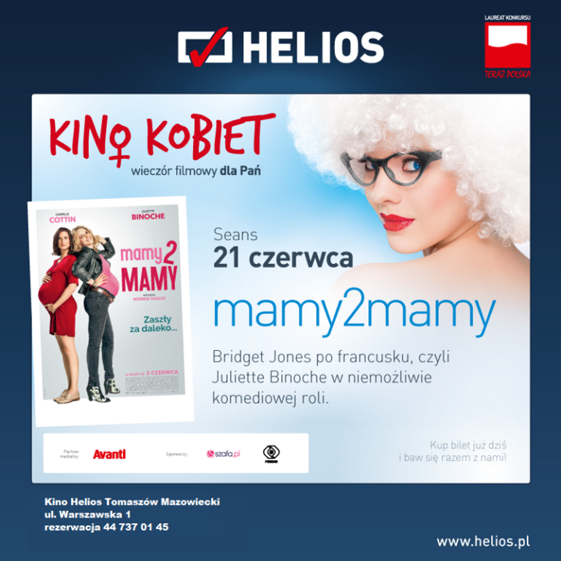 Kino Kobiet i pozytywna komedia francuska w kinie Helios Tomaszów Mazowiecki ! Kino Kobiet i pozytywna komedia francuska w kinie Helios Tomaszów Mazowiecki !