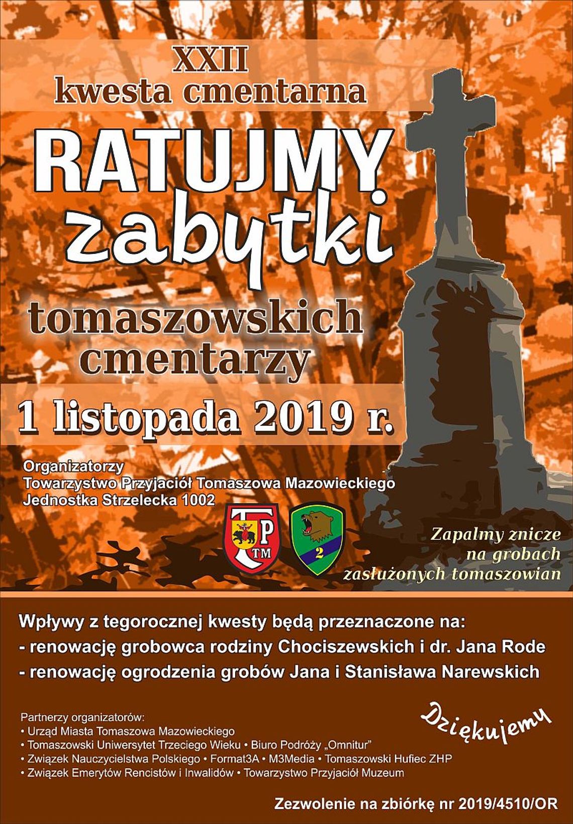 Kolejna kwesta na tomaszowskich cmentarzach