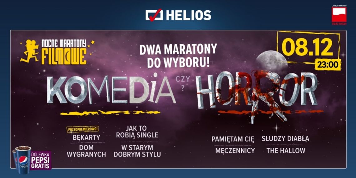 Komedia czy Horror? Podwójny Maraton w kinach Helios!