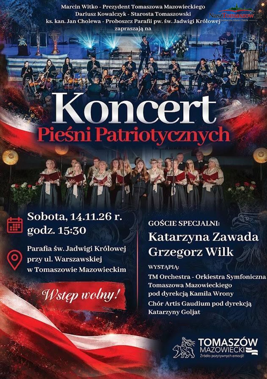 Koncert Pieśni Patriotycznych w Tomaszowie. Miasto zaprasza na wyjątkowy wieczór Koncert Pieśni Patriotycznych w Tomaszowie. Miasto zaprasza na wyjątkowy wieczór