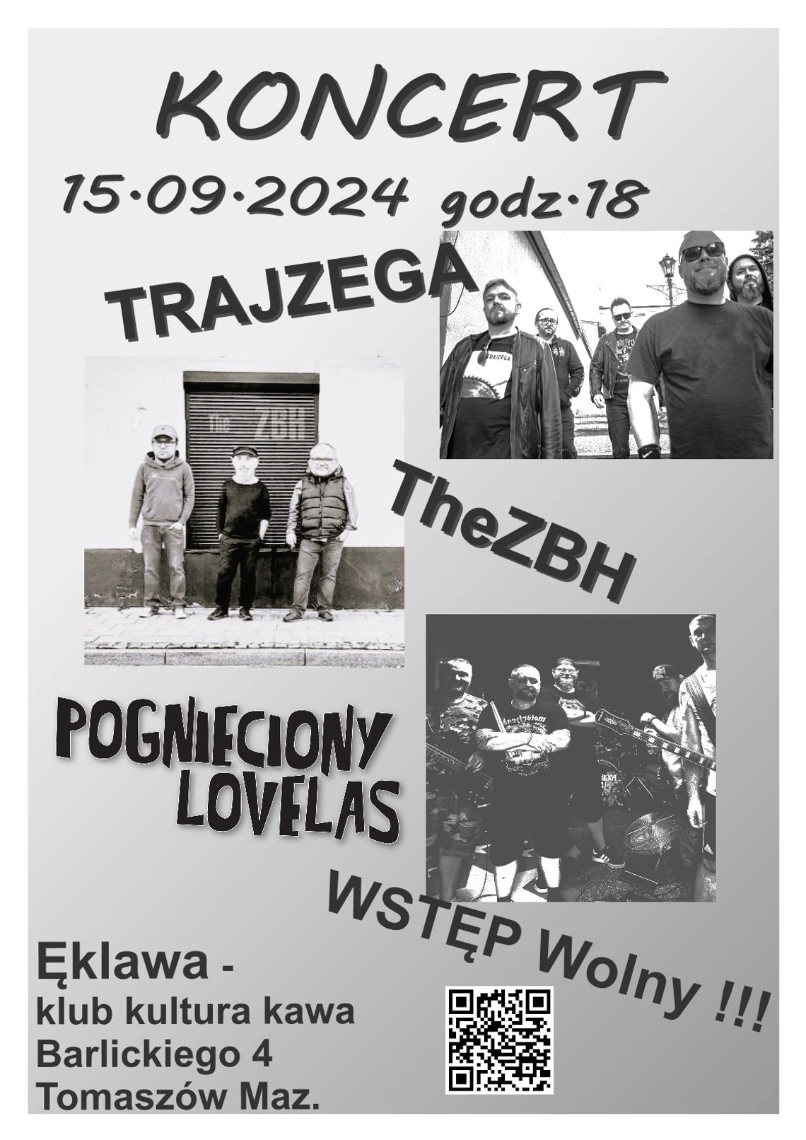 Koncert zespołów Trajzega, The ZBH i Pognieciony Lovelas