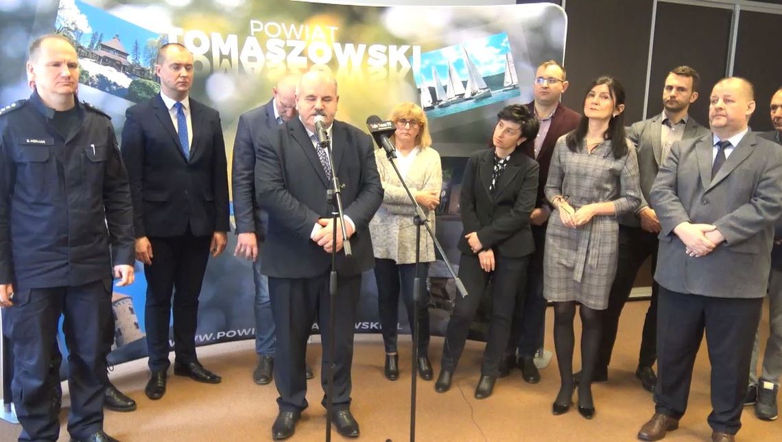 Konferencja prasowa dotycząca koronawirusa w Starostwie Powiatowym w Tomaszowie Mazowieckim