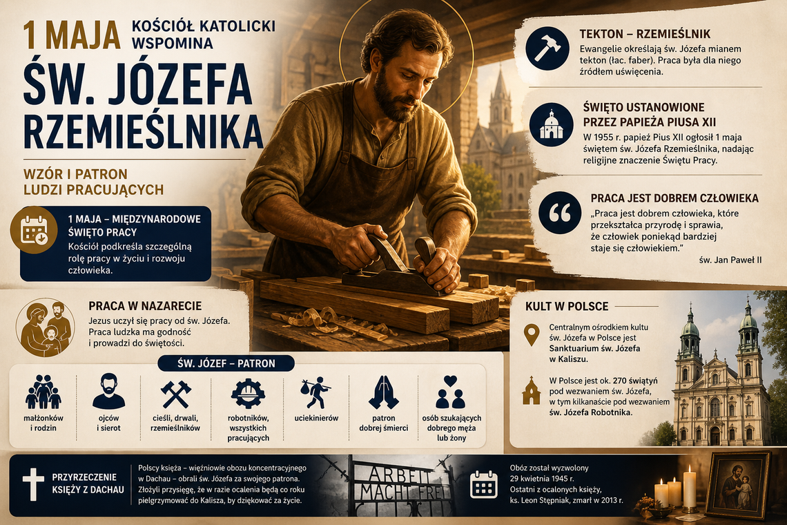 Kościół katolicki 1 maja wspomina św. Józefa Rzemieślnika