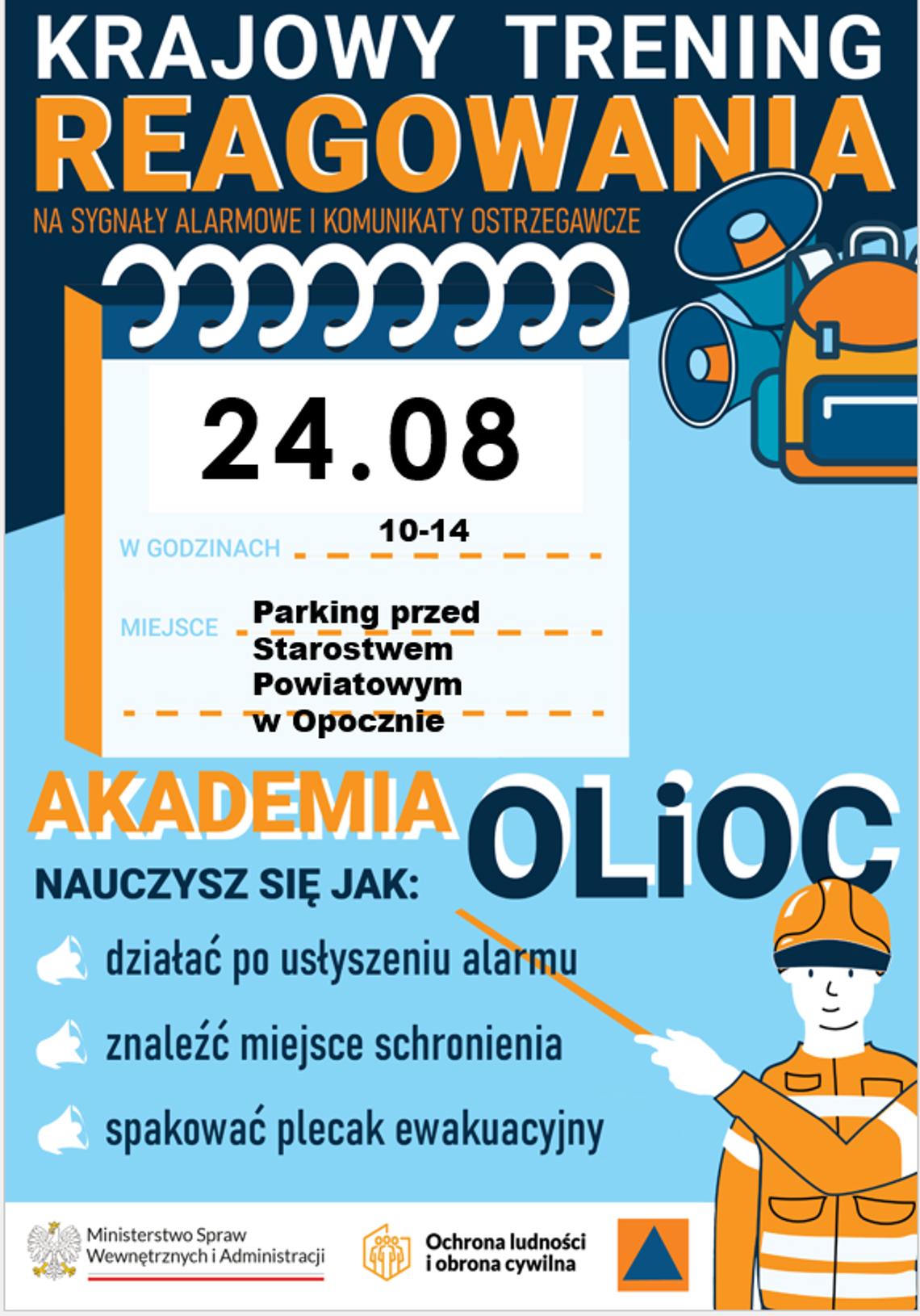 Krajowy Trening Reagowania w Opocznie. Mieszkańcy poznają zasady działania w kryzysie