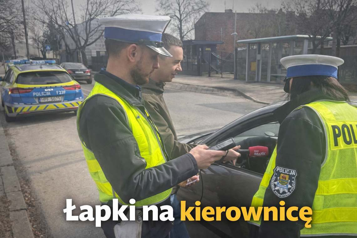 „Łapki na kierownicę”. Policja przypomina: telefon za kierownicą to realne zagrożenie