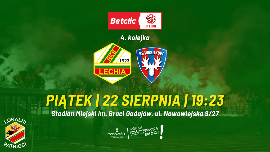 Lechia Tomaszów Mazowiecki zagra u siebie z KS Wasilków!