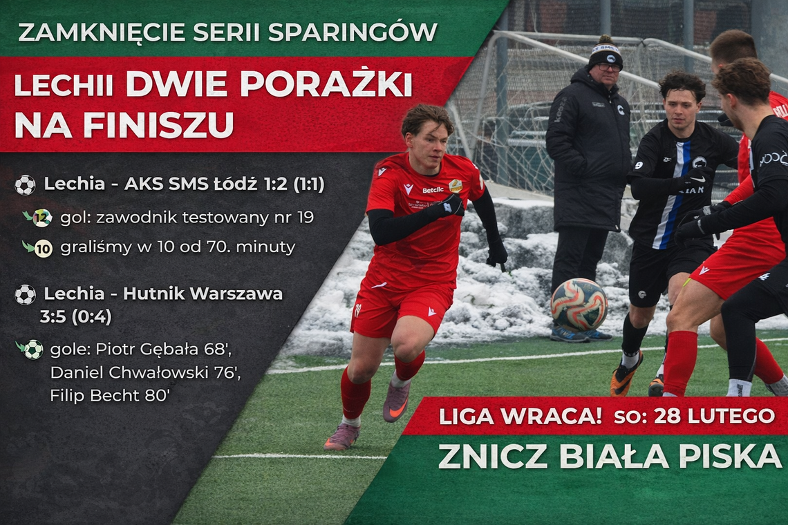 Lechia zamknęła zimowe sparingi. Dwie porażki na finiszu, tydzień do ligi Lechia zamknęła zimowe sparingi. Dwie porażki na finiszu, tydzień do ligi