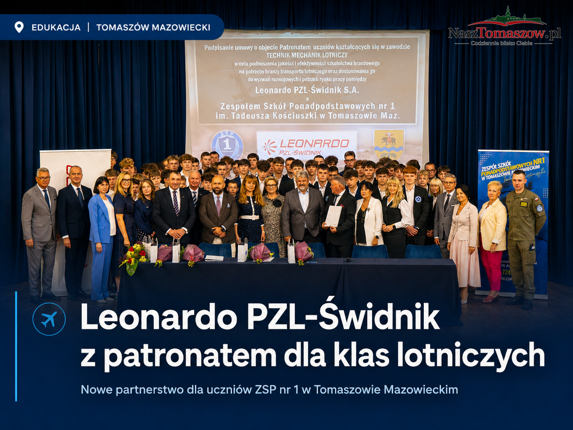 Leonardo PZL-Świdnik wchodzi do tomaszowskiego „Mechanika”. Lotnicze klasy z patronatem jednego z liderów branży