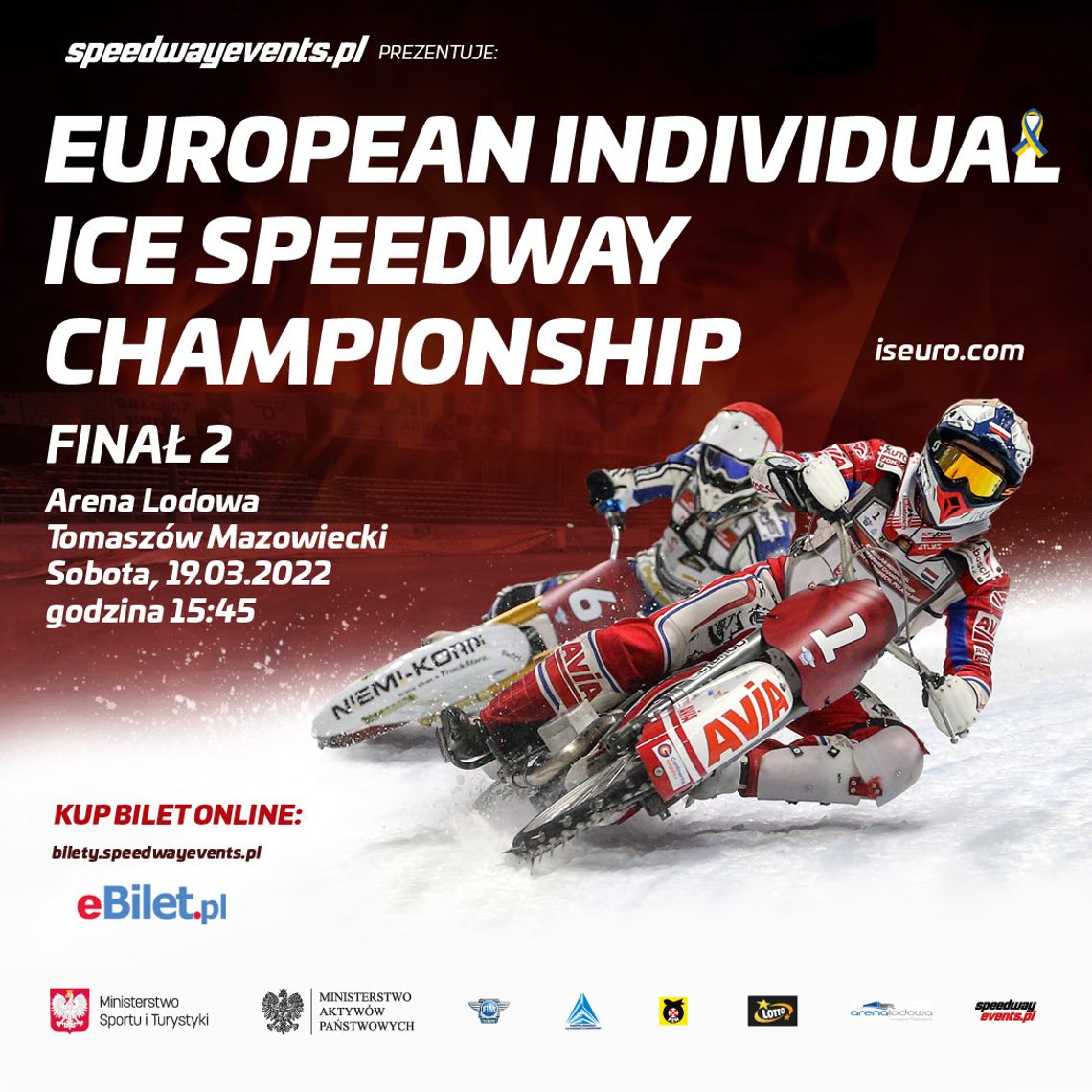 Lista startowa Finału 2 European Individual Ice Speedway Championship w Tomaszowie Mazowieckim