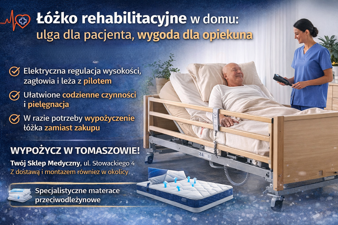 Łóżko rehabilitacyjne w domu: wygoda pacjenta i realna ulga dla opiekunów Łóżko rehabilitacyjne w domu: wygoda pacjenta i realna ulga dla opiekunów