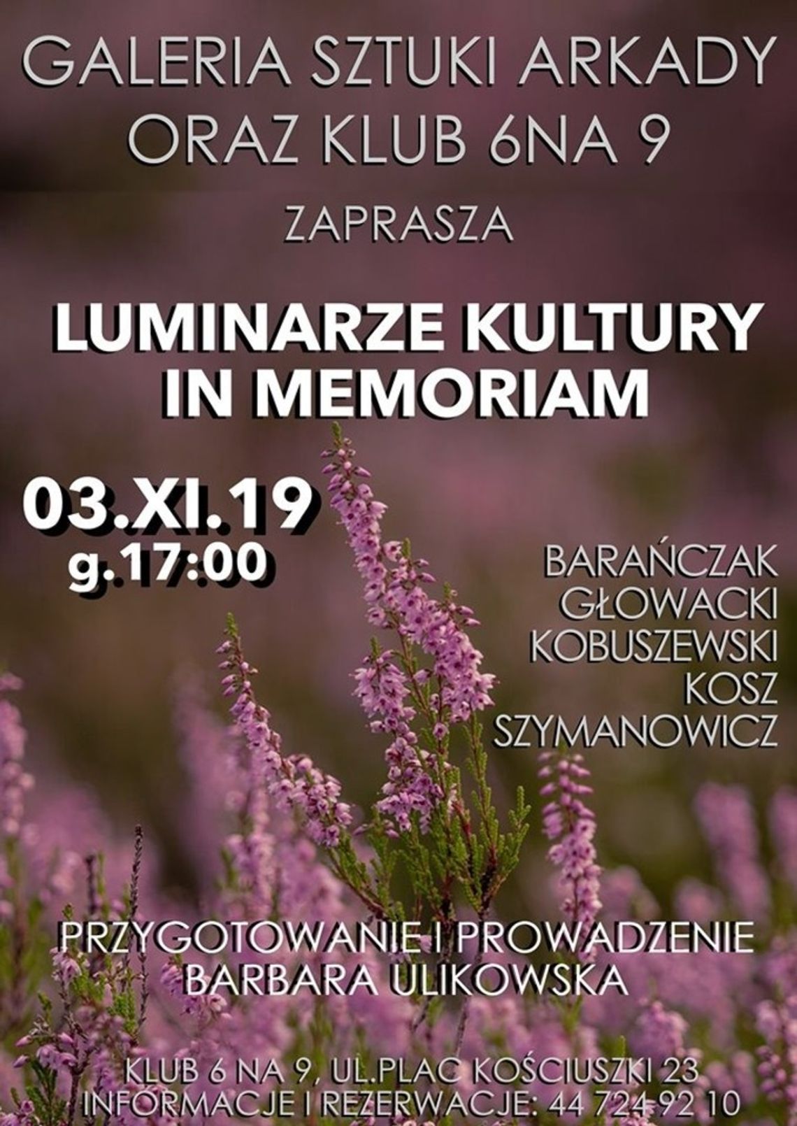 Luminarze kultury w Galerii Arkady