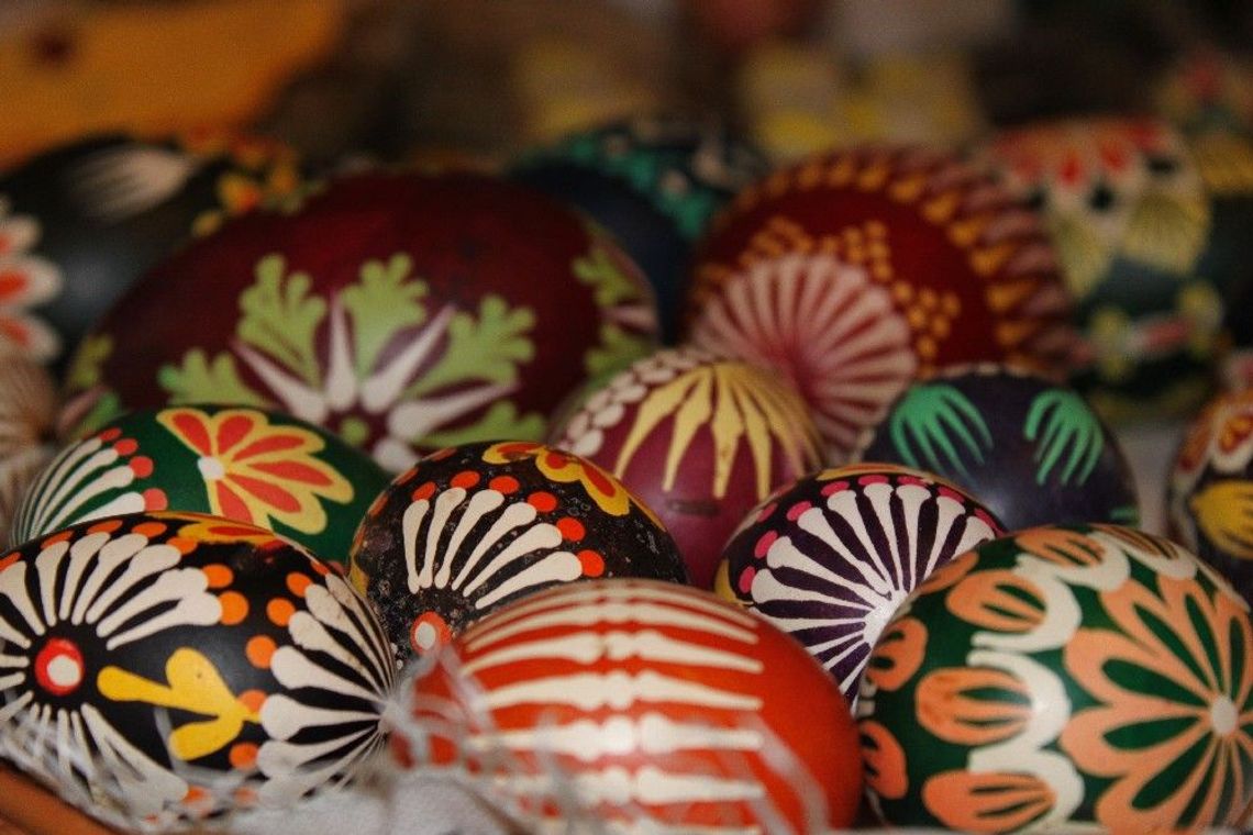 Malowane jaja, palmy wielkanocne w Będkowie