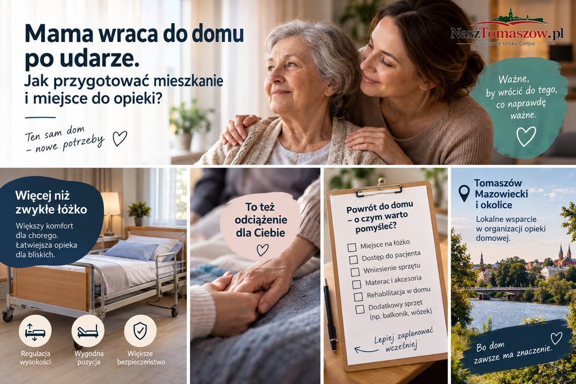 Mama wraca do domu po udarze. Jak przygotować mieszkanie i miejsce do opieki?