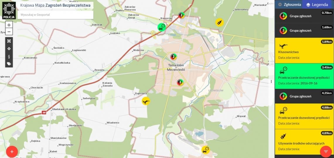 Mapa zagrożeń już działa