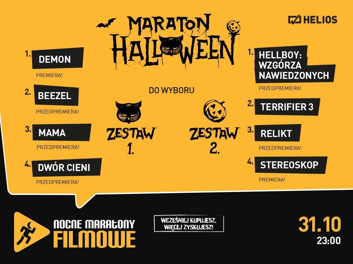 Maraton Halloween  w kinach Helios!