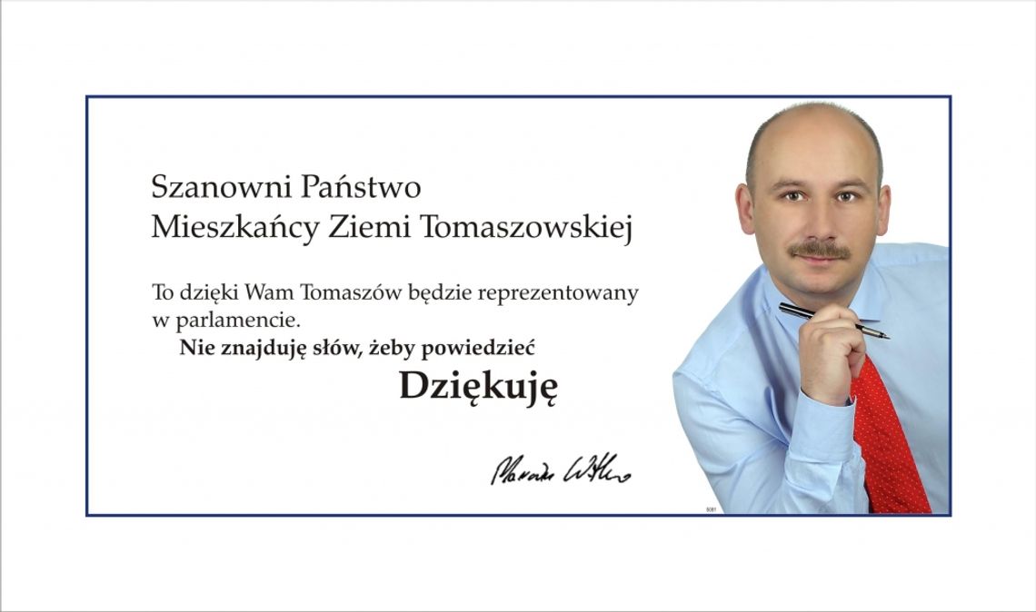 Marcin Witko dziękuje wyborcom