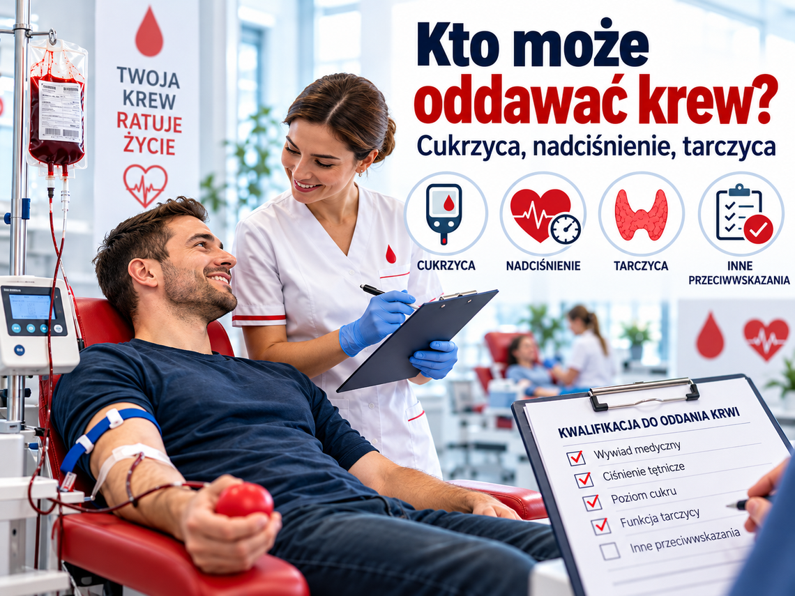 Masz cukrzycę, nadciśnienie lub chorą tarczycę? Sprawdź, czy możesz oddawać krew. Eksperci wyjaśniają