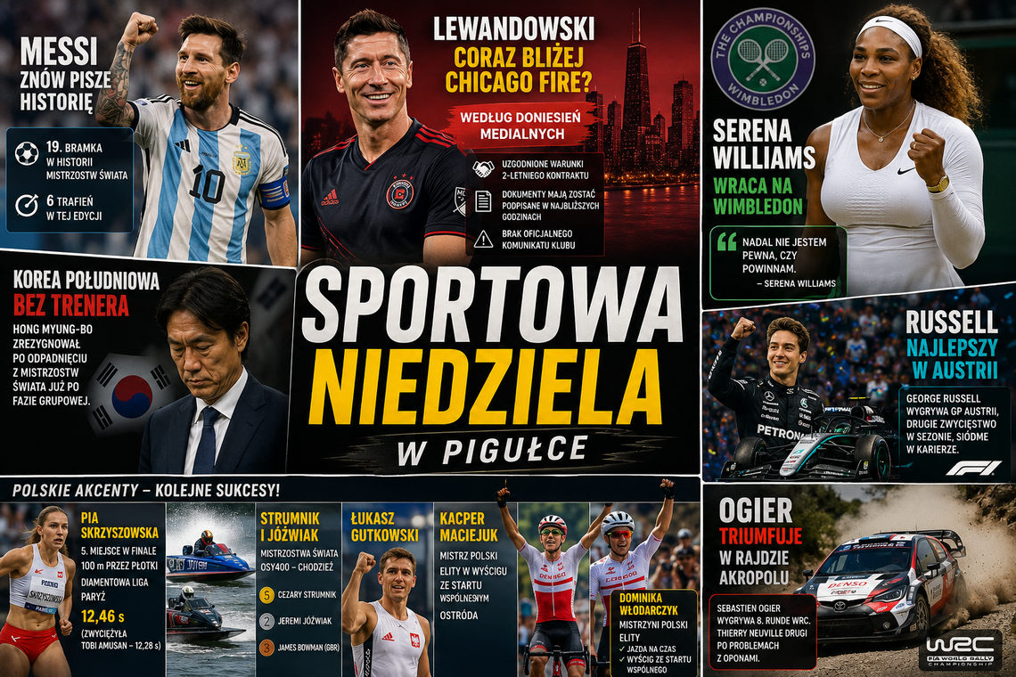 Messi znów pisze historię, Lewandowski blisko MLS, Russell wygrywa w Austrii
