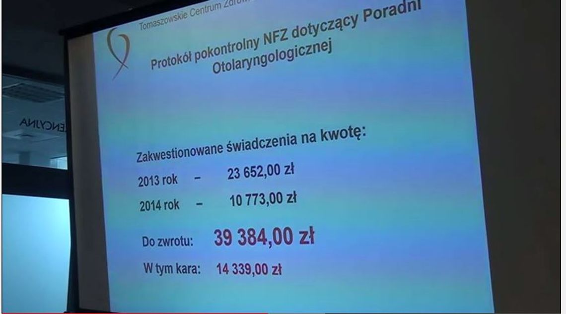 Miażdżąca kontrola NFZ w tomaszowskim szpitalu