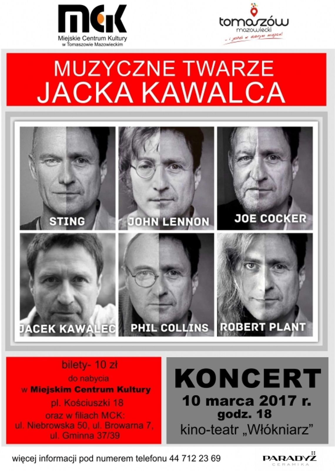 Miejskie Centrum Kultury zaprasza na koncert „Muzyczne Twarze” Jacka Kawalca