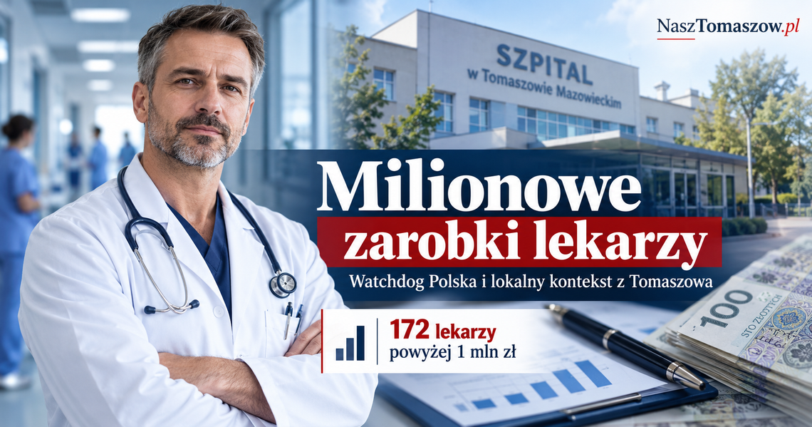 Milionowe zarobki lekarzy. Watchdog: 172 medyków przekroczyło milion. W Tomaszowie także były siedmiocyfrowe kontrakty