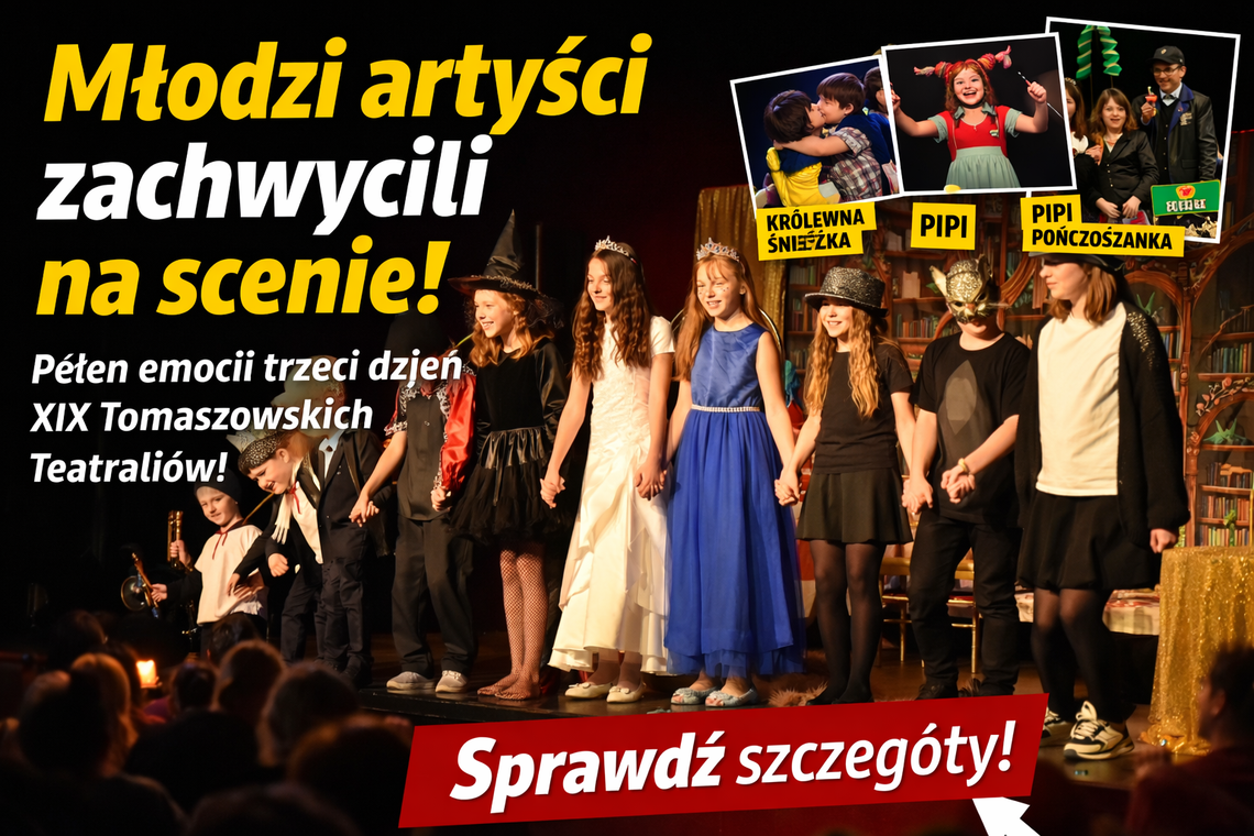 Młodzi aktorzy na scenie MCK Tkacz. Trzeci dzień XIX Tomaszowskich Teatraliów pełen emocji Młodzi aktorzy na scenie MCK Tkacz.