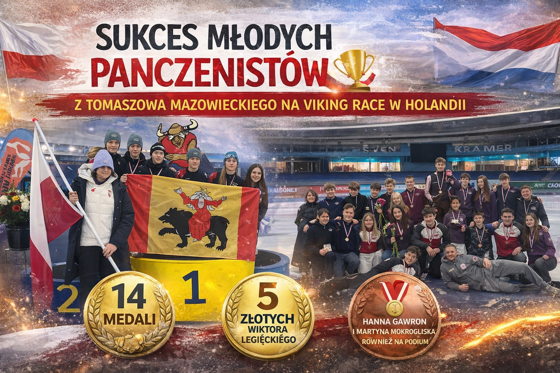 Młodzi panczeniści z Tomaszowa Mazowieckiego podbijają Holandię. Wielki sukces na Viking Race