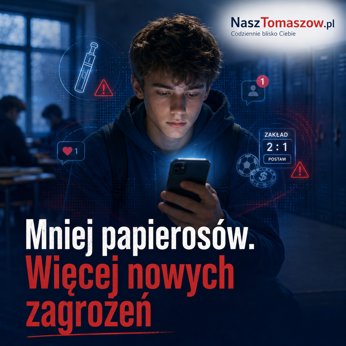 Mniej papierosów i alkoholu, więcej samotności, stresu i hazardu. Raport „Młodzież 2025” pokazuje nowe ryzyka Mniej papierosów i alkoholu, więcej samotności, stresu i hazardu. Raport „Młodzież 2025” pokazuje nowe ryzyka